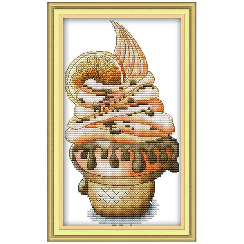 

Fruit ice cream painting counted printed on the canvas DMC 11CT 14CT DIY kit Cross Stitch embroidery needlework Sets home decor