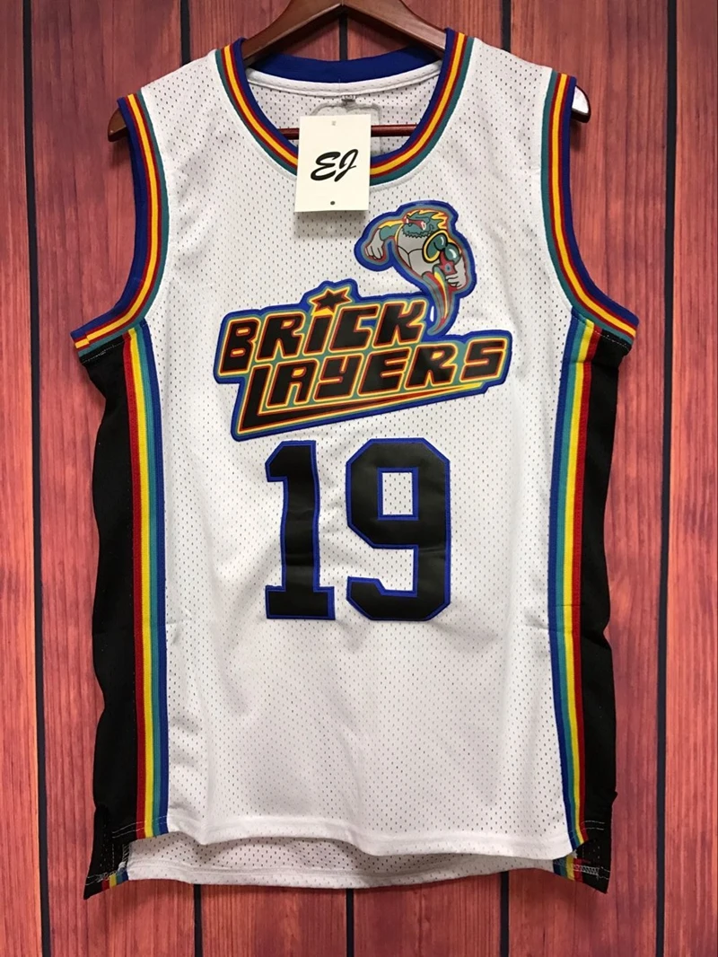 EJ Aaliyah 19 Bricklayers 1996 MTV Rock N Jock Basketball Stitched Jersey WHITE S 3XLin