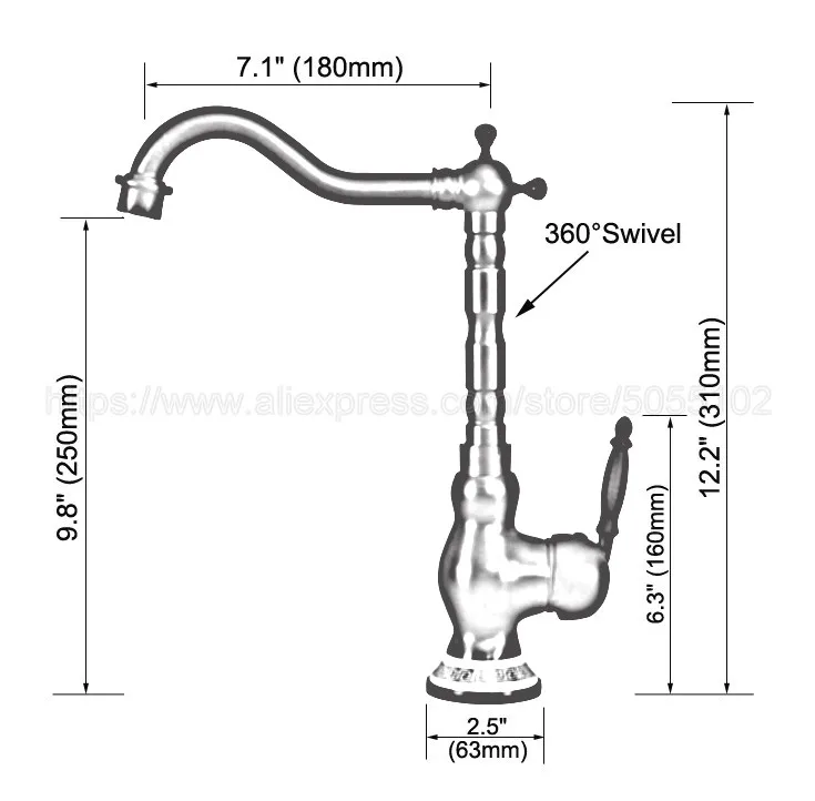 Bathroom Basin Sink Faucet Antique Brass Single Handle Kitchen Tap Faucet Mixer hot and cold water tap znf611