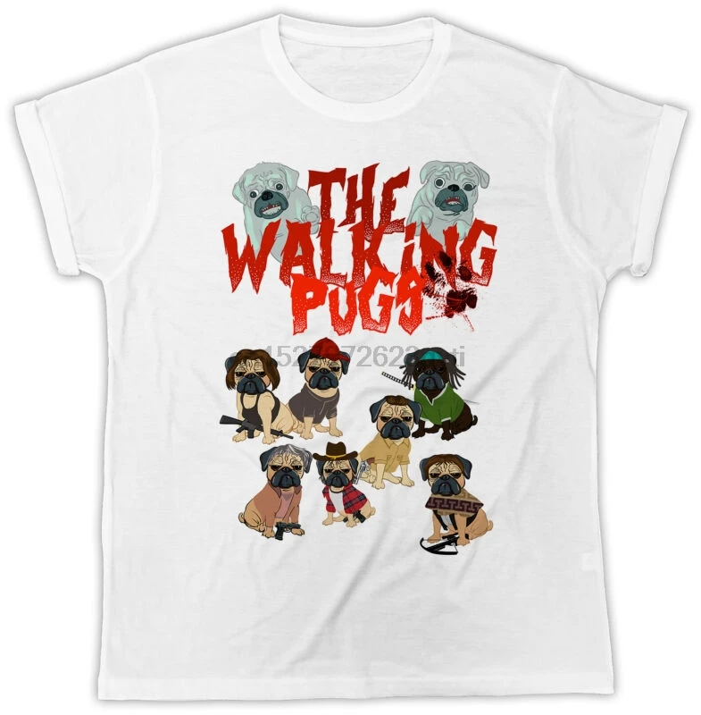 THE WALKING PUGS DEAD PUG COOL IDEAL GIFT PRESENT FUNNY FASHION TSHIRT | Мужская одежда