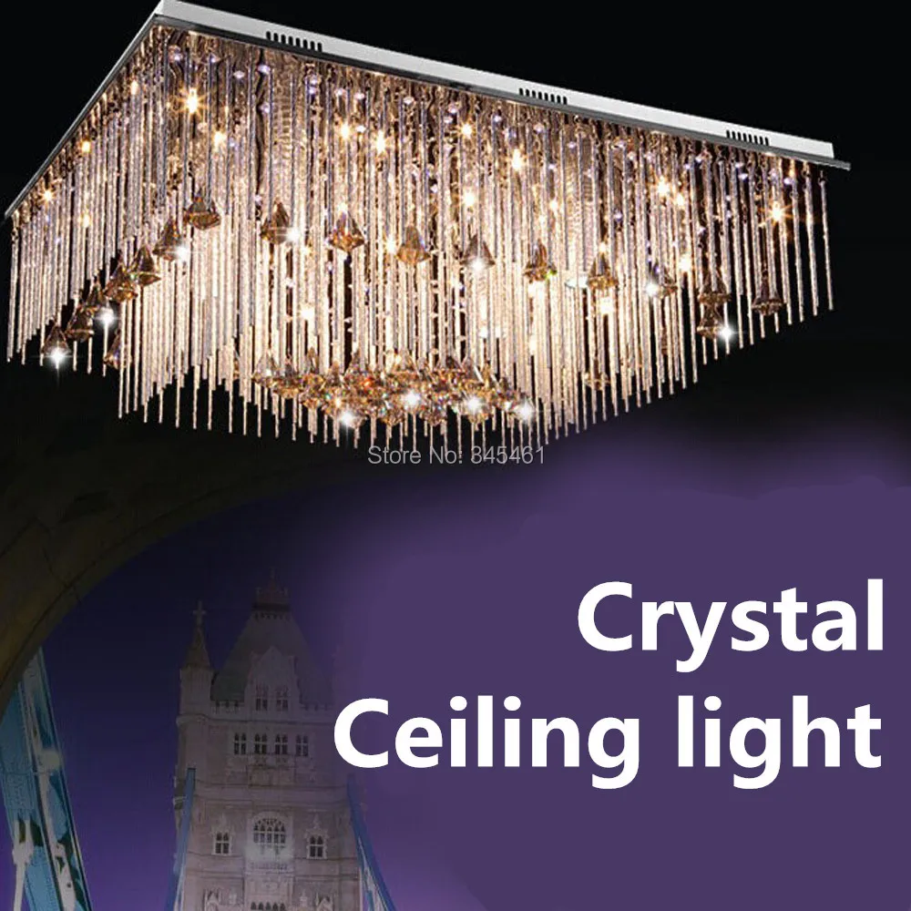 ==> [Free Shipping] Buy Best Rectangular aluminum Crystal ceiling lamp Restaurant lights Modern crystal lamp 110V/ 220V Luxury crystal ceiling lamp Online with LOWEST Price