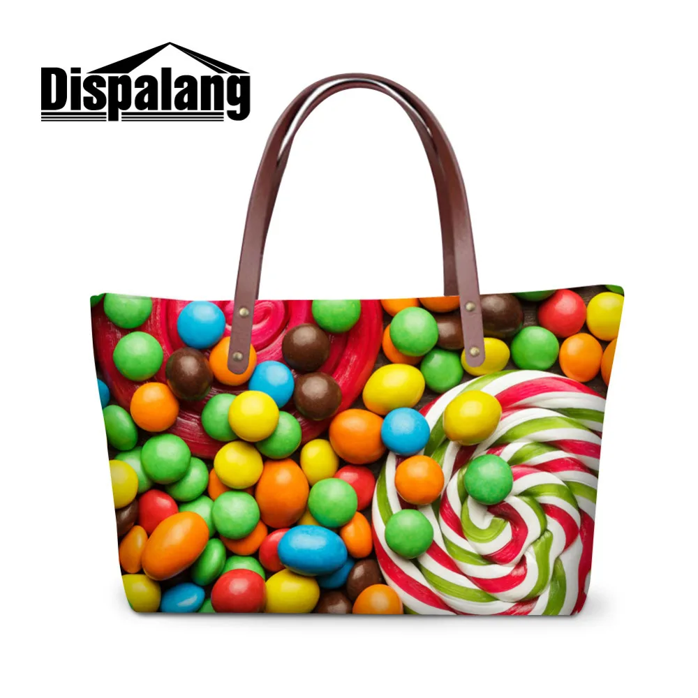 

Dispalang Designer Women Handbag Candy Print Girls Casual Shoulder Bag Large Pocket Fruits Beach Bags Ladies Messenger Bag