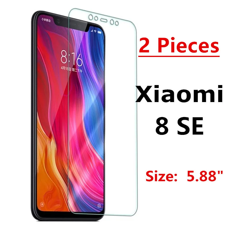 2 Pieces Tempered Glass For XIAOMI MI 8 SE cover screen protective smartphone toughened case 9H on 5.88 inch crystals thin clear | Мобильные