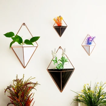 

Cute Geometric Hanging Flower Pots Holder Garden Succulent Plants Decorations