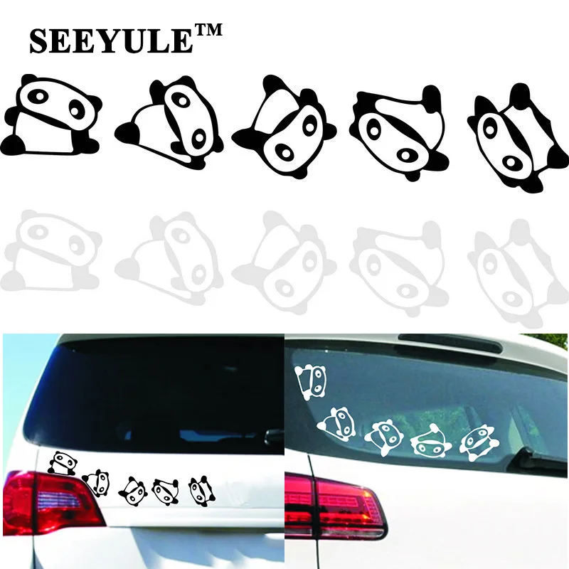 

1pc SEEYULE Cute Car Sticker Chinese Panda Style Car Styling Door Trunk Window Decals Motorcycle Sticker 29x6cm for VW Golf