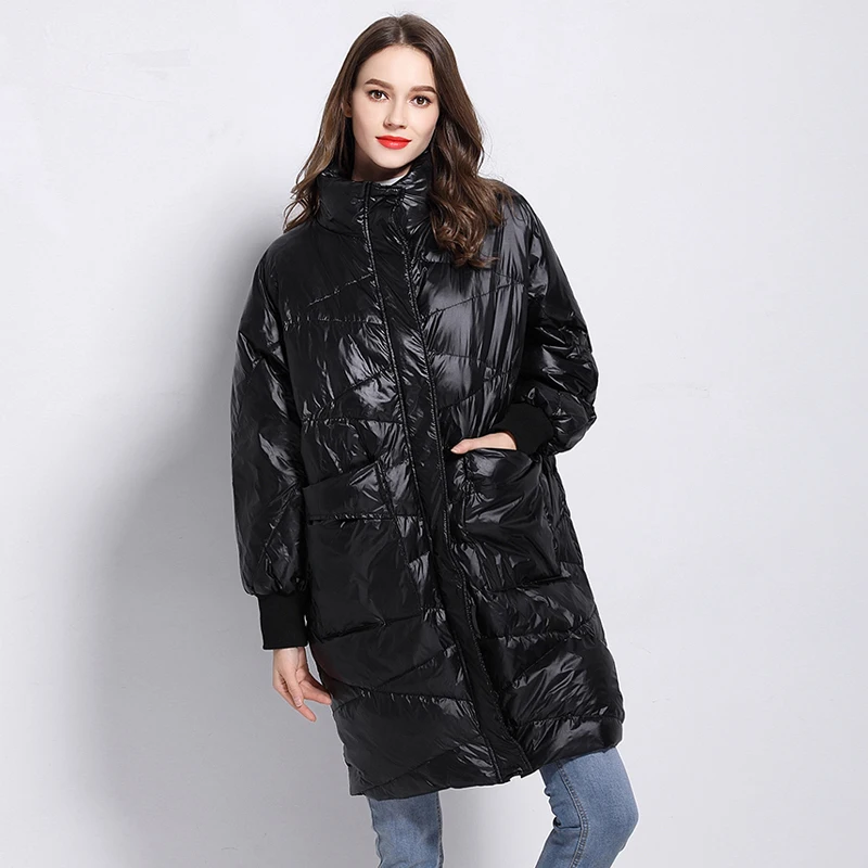 Женская куртка-пуховик на 90% белом утином пуху,, теплое толстое длинное зимнее пальто для женщин, женская куртка-пуховик, водонепроницаемая зимняя верхняя одежда