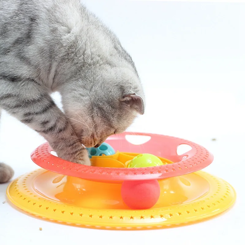 Trilaminar игрушки для домашних животных кошачья дорожка шариковая тарелка смешной диск Интерактивная развлекательная тарелка игрушка для кошек игровой диск вращающаяся игрушка товары для кошек