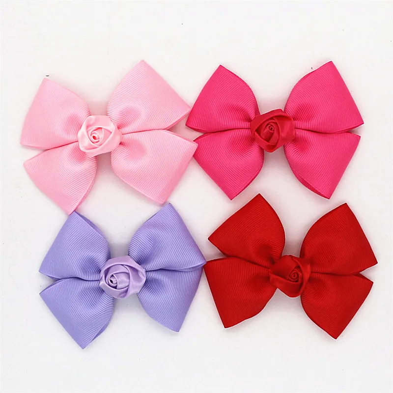 러블리 로즈 나비 매듭 헤어핀, 소녀 머리띠 나비 매듭 헤어클립 로즈 헤어 보우 클립 헤어 액세서리hair