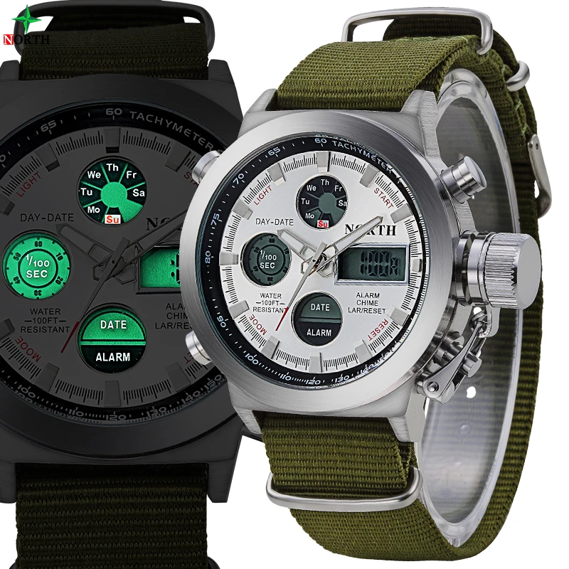 Prix pour Militaire Hommes Sport Montres Quartz LED Numérique Analogique Montre-Bracelet 2017 Multifonction 30 M Étanche Nylon Sport En Plein Air Hommes Montre Prix pour Militaire Hommes Sport Montres Quartz LED Numérique Analogique Montre-Bracelet 2017 Multifonction 30 M Étanche Nylon Sport En Plein Air Hommes Montre