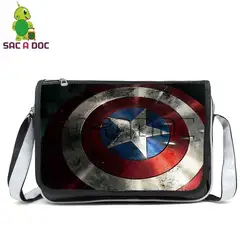 Мстители Капитан Америка Стив Роджерс сумка Для женщин Для мужчин супер герой Crossbody Дорожная сумка из искусственной кожи школы Сумки на