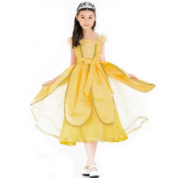 

new girls Bell Princess three-dimensional flowers Beauty and the beast dress cosplay party Christmas custome