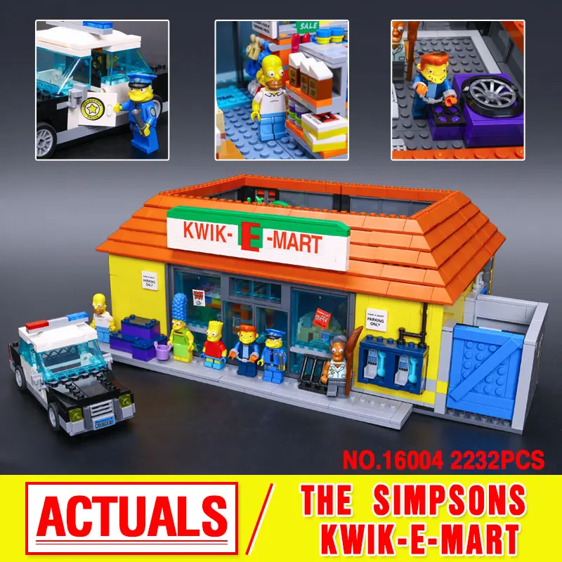 

LEPIN 16004 2232Pcs The Simpsons The Kwik-E-Mart Model Building Blocks Compatible 71016 Toys For Children