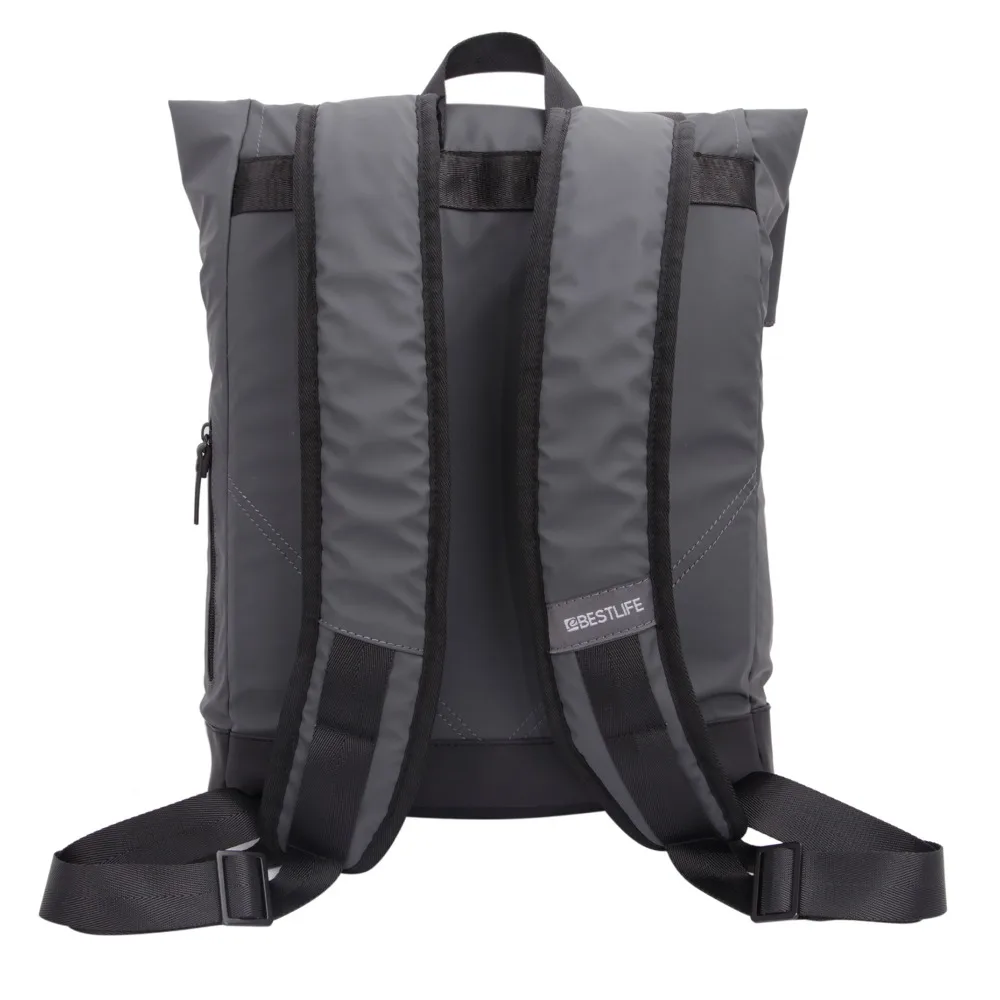 BESTLIFE casuales de los hombres mochilas de cuero de PU Flip Mochila Escolar de Moda hombre urbano impermeable bolsas de viaje Mochila BESTLIFE casuales de los hombres mochilas de cuero de PU Flip Mochila Escolar de Moda hombre urbano impermeable bolsas de viaje Mochila