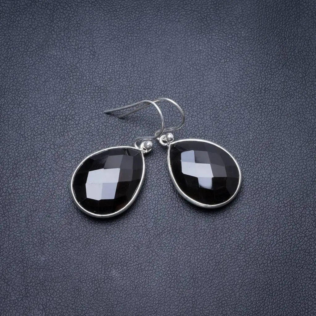 

Natural Smoky Quartz Handmade Unique 925 Sterling Silver Earrings 1.25" Y3560