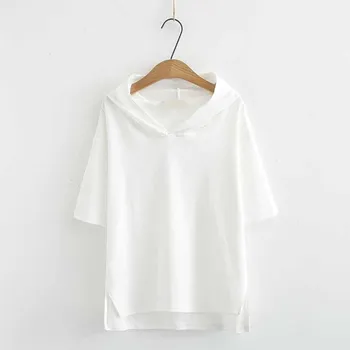 

4Xl 2019 Plus Size Casual Sweatshirts Solid Fashion Summer Women Hoodies Sweatshirts Loose Short Sleeve Hooded Hoodies