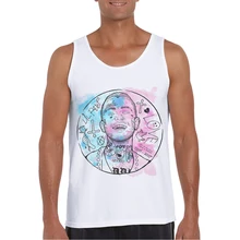 Новые поступления для мужчин s жилет без рукавов белый майка хлопок мода костюмы Street Lil открытый печати бодибилдинг одежда