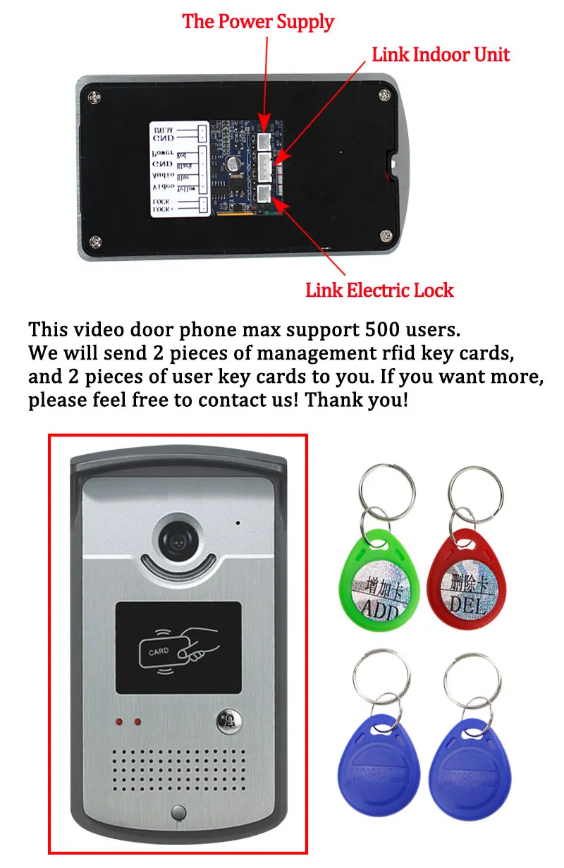 Новый 7 ''проводной Цвет видео домофон дверной звонок комплект с RFID Доступа ИК камера + Электрический замок + дверной переключатель + пульт +