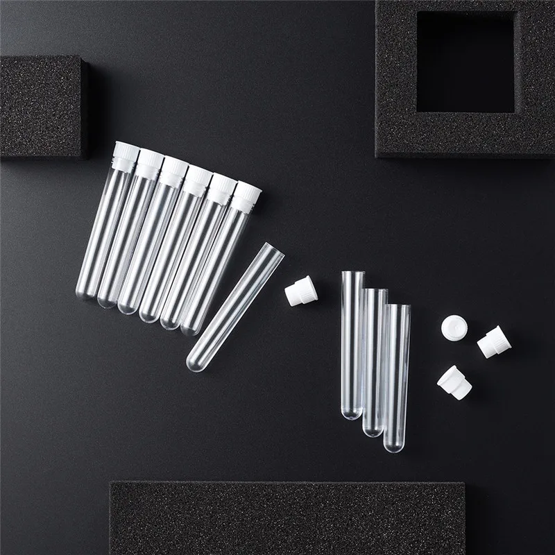 

100pcs Clear Tube Plastic Bead Containers with Lid Stud Storage for Jewelry Making Bead Storage Nail Tool 74.5x12mm