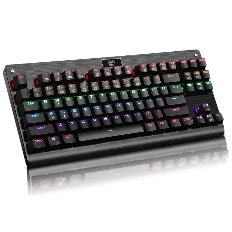 

Original E element Z-77 87 keys Pro gaming mechanical keyboard metal panel colorful backlight keybaord blue switch waterproof