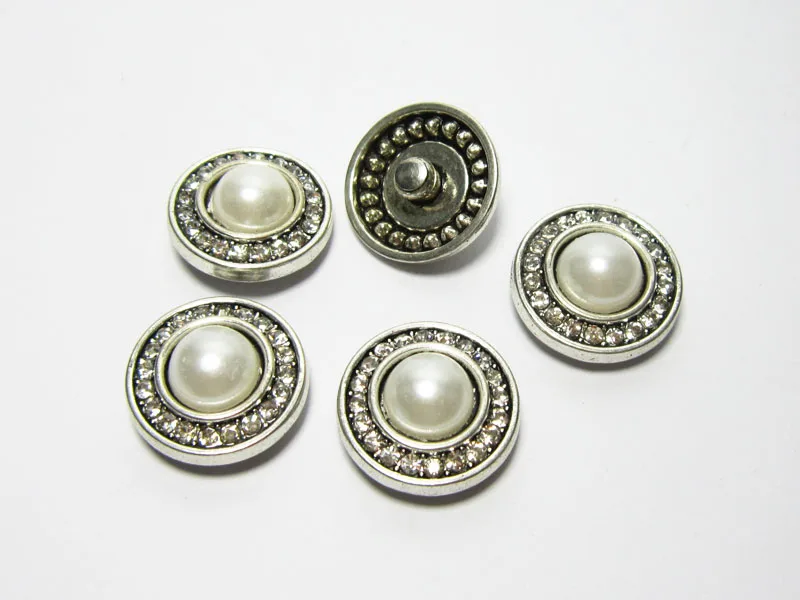

Rhinestone pearl button snap caps Interchangeable popper buttons