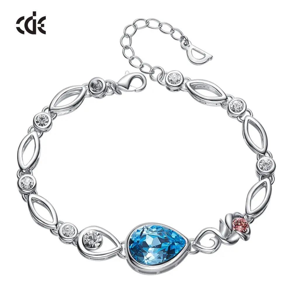 CDE Women Bracelets Embellished With Crystals Bangles Jewelry Women Flower Bracelets Fashion Jewelry Gift