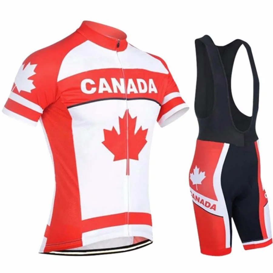 

2018 UCI Canada team Cycling jersey men's summer short sleeve bicycle clothing kit ropa ciclismo hombre MTB bike cycle wear