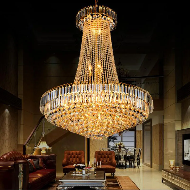 

Penthouse living room crystal chandelier hotel lobby lighting stair chandelier villa crystal chandelier lighting fixture led
