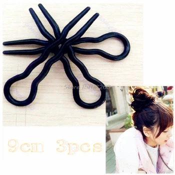 

New Black Hot Sale 3Pcs U-shaped Hair Pins Clip Hair Grips Tool #Y207E# Hot Sale