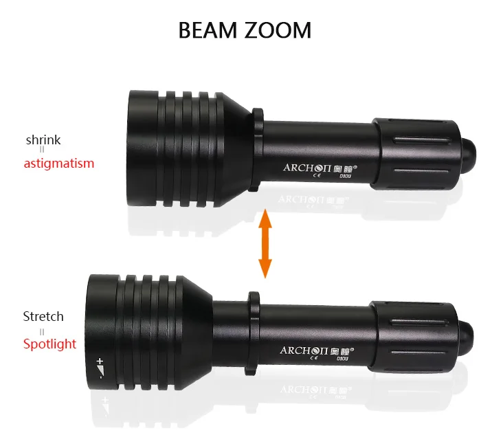 ARCHON D10U дайвинг вспышка светильник CREE XM-L2 U2 светодиодный Макс 800 люмен масштабируемый фонарь для фотографирования ручной подводный светильник