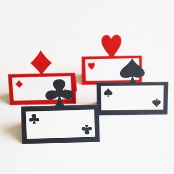 

Set of 50 Casino Place Cards,party supplies,Las Vegas Party Theme food tents,Game Night table cards,Poker Night, Hearts Spades