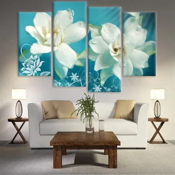 

4 the modern seal oil on canvas mural paintings for the living room decorative paintings of flowers no frame