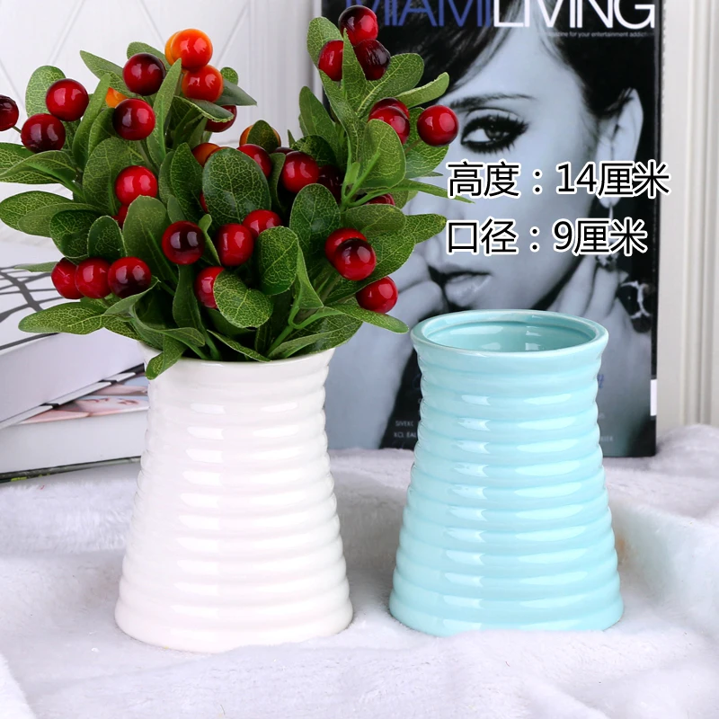  Free Shipping Simple Craft Ceramic Vase Home Decorative Sitting-room Bedroom Office Flower Decorati - 32877450619