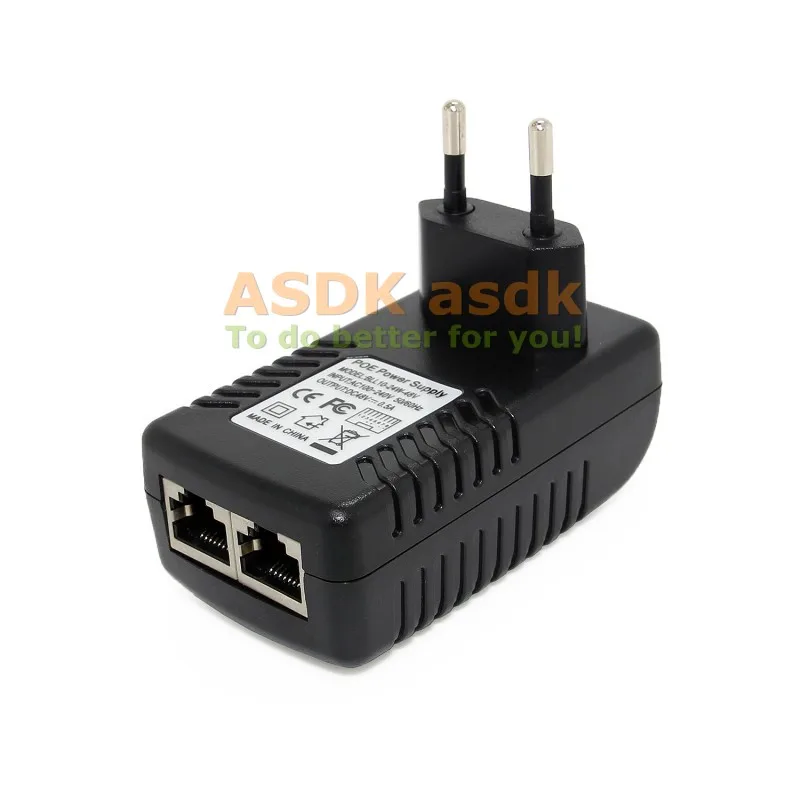 Активный POE Инжектор адаптер питания PSE выход DC48V 0.5A мощность по Ethernet 4 и 5(+), 7 и 8(-), ЕС вилка
