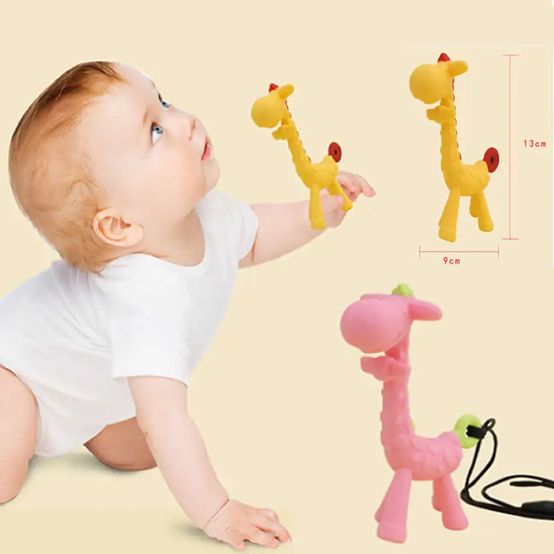 Cartoon Giraffe Shape Baby Teether Silicone BPA Free Infant Teething