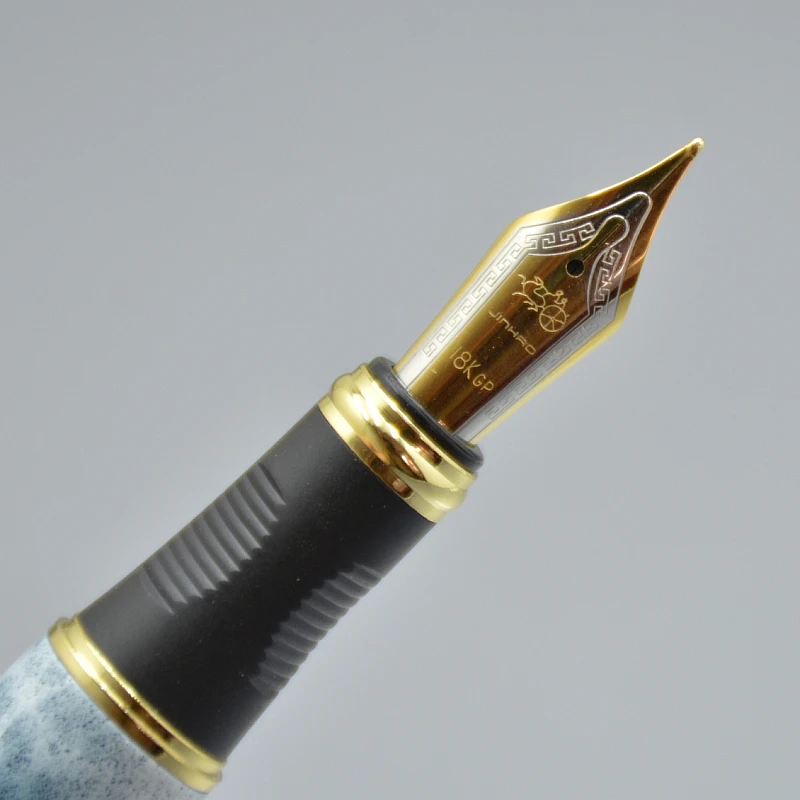 JINHAO X450 класса люкс 0,5 или 1,0 мм наконечник Металл Китайская каллиграфия перьевая ручка, канцелярские принадлежности для офиса, школьные принадлежности, бренд ручек молочного цвета