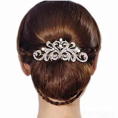 Дизайн жемчужные свадебные украшения для волос очаровательные посеребренные Кристальные волосы расчесывают шпилькой свадебные аксессуары для волос для женщин XLL123