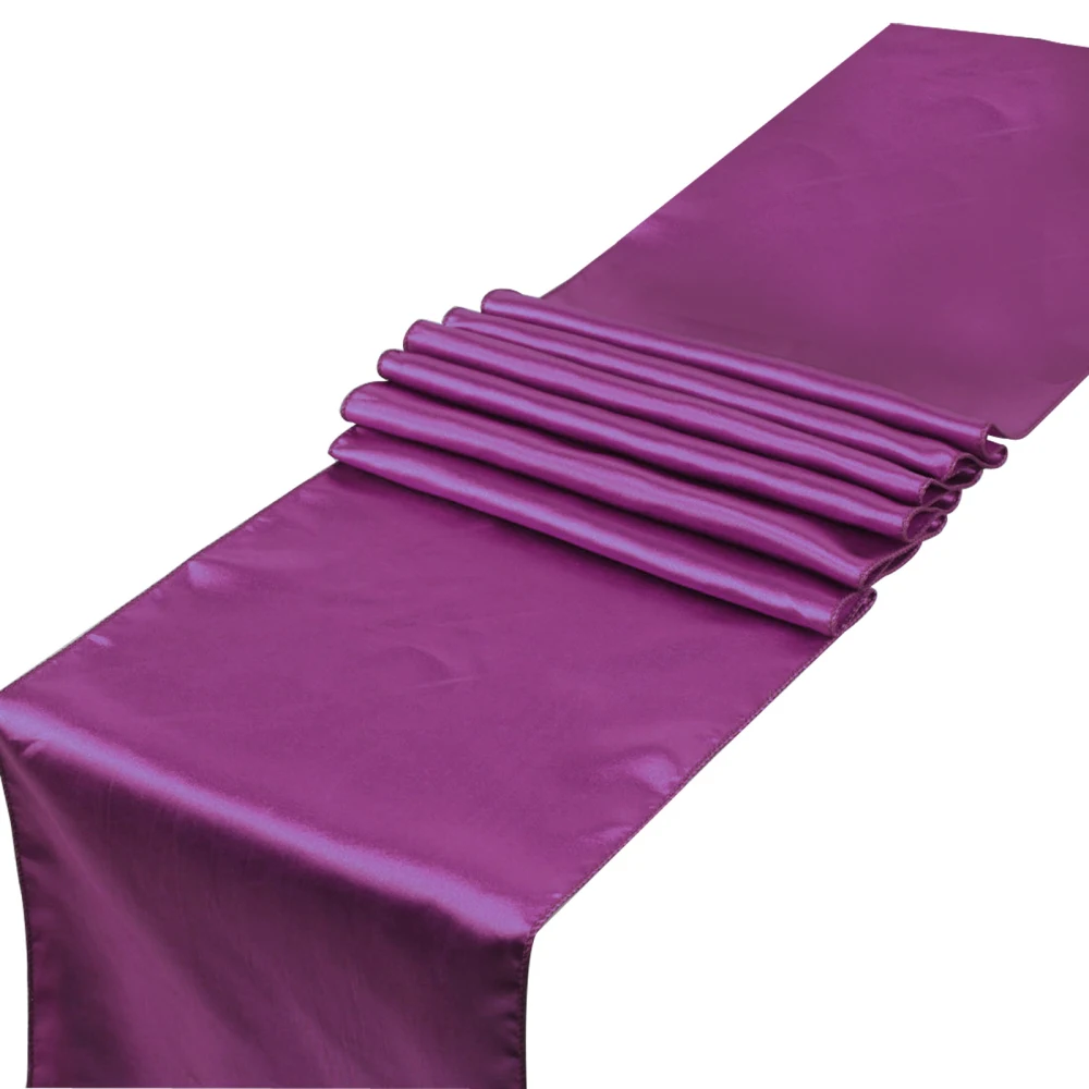 FREE SHIPPING 5 pieces plum Satin Table Runner Wedding Decorationin Table Runners from Home