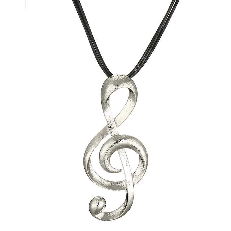 Leather Chain Color Music Symbol Treble Clef Music Jewelry