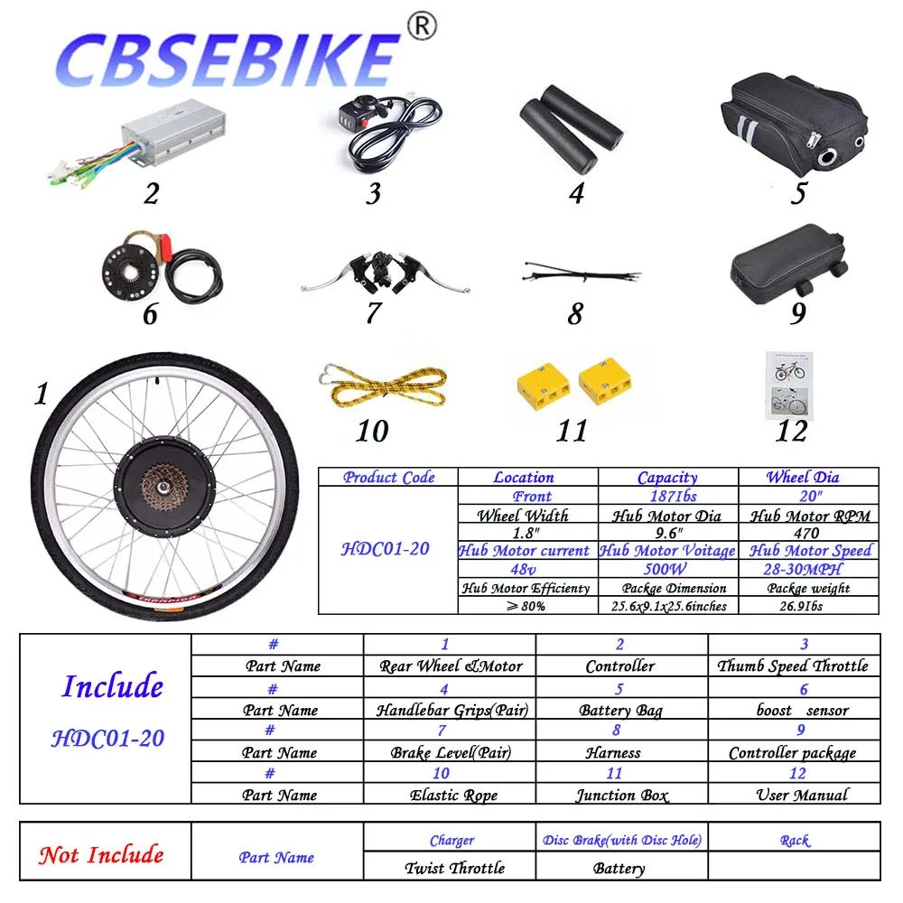 Ebike высокоскоростной конверсионный комплект 36v500w 48v500w 48v1000w 20 дюймов Мотор Ступицы заднее колесо HDB01-20 - Цвет: 20inch 48V500W HDC1