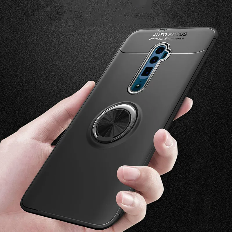 

Metal Ring Case For OPPO Reno 10x Zoom R17 Pro R15X Magnetic Soft Silicone Back Cover For OPPO Reno Z A1K-C2 K1 Phone Case