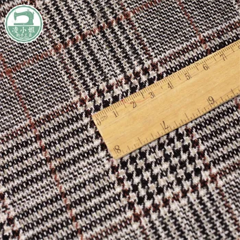 

Classic British style yarn-dyed thousand birds cloth plaid wool composite cloth lining fabrics