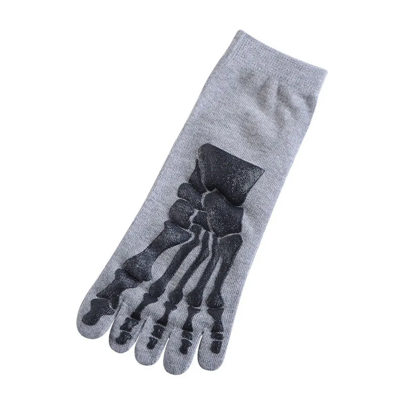 4 пары 4 цвета в стиле панк-рок Для Мужчин's 3D принт террор Скелет носком Носки для девочек хип-хоп страшно череп пять пальцев странно носки