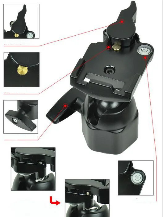 Weifeng-tripé com Cabeça Redonda para Câmera Dslr Compatível com ft wf 6662a - Image 2