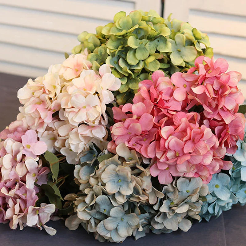 

32cm Handmade Artificial Flower Office 6 Branch Simulated Hydrangea Imitation Hydrangea