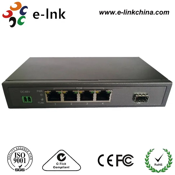 

10/100Mbps fast 25.5W 5 port PoE Ethernet Switch with one SFP port