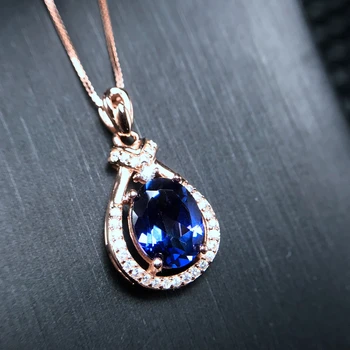 

1 carat natural Topaz Pendant special wholesale new product special 925 silver chain