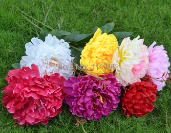 

Wholesale Artificial Silk Flower Simulation Display Flower Multicolor Wedding Flower Home Decorative Peony Flowers Free Shipping
