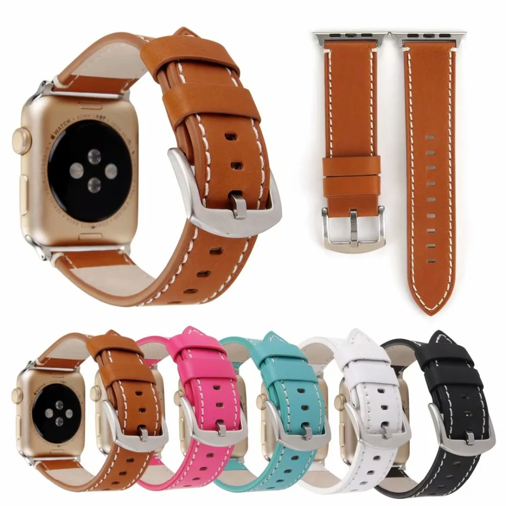 

Calfskin Genuine leather band for apple watch series 4 3 2 1 Leather strap Replacement bracelet for Apple watch 44/ 42/40/38MM