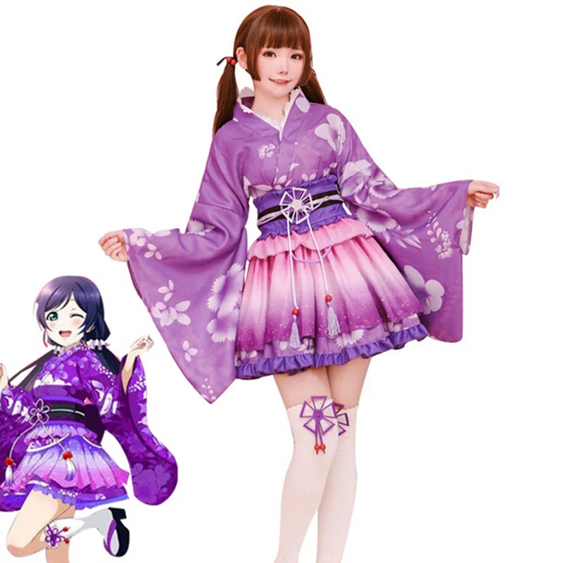 

Anime Love Live Nozomi Tojo Cosplay Costume sexy Kimono women Dress Lovelive Uniform girls outfit