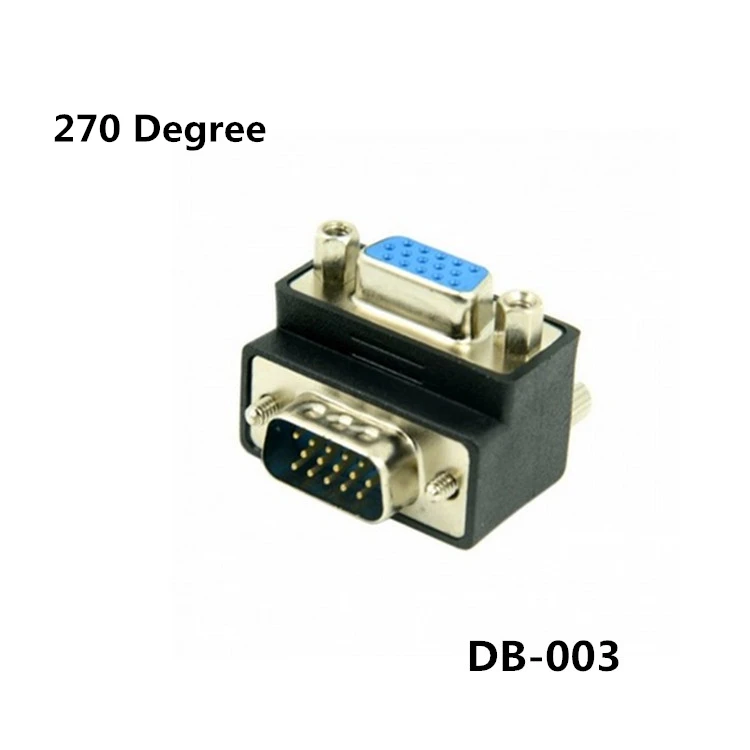 

270 Degree Angled VGA 15pin Male To Female Extension Adapter for PC Monitor & Projector
